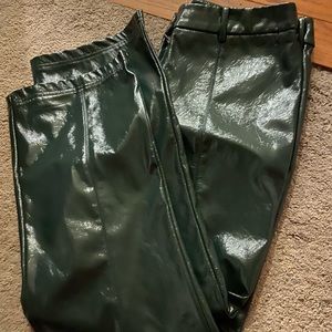 7 for All Mankind Faux Leather Shiny Flare Pants NWT